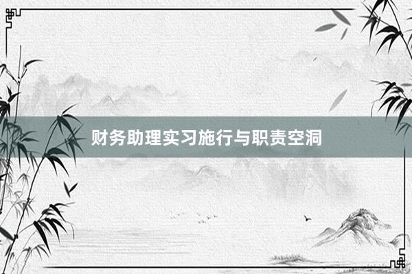 财务助理实习施行与职责空洞